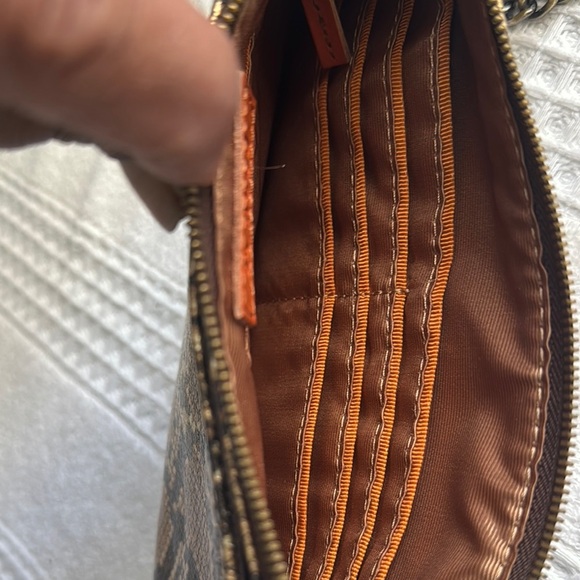 HOBO Brown and Tan Quilted Clutch with Chain Strap - Picture 4 of 9